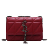 Bolsa Feminina Crossbody de Luxo ® + Frete Grátis BO030 Sloma Shop Vermelho com Preto 