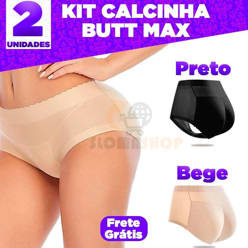 Calcinha Butt Max + Frete Grátis (PROMOÇÃO) SU04 Sloma Shop Kit (Bege + Preto) P 