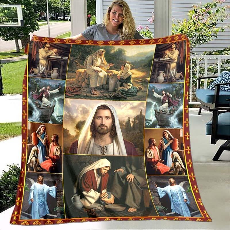 Cobertor de Micro Fibra Religioso + Frete Grátis Sloma Shop A Vida de Jesus 75x90cm 