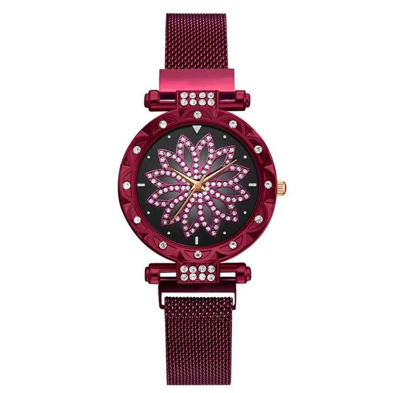 Relógio Brilho Cravejado ® + Frete Grátis N14 Sloma Shop Vermelho 