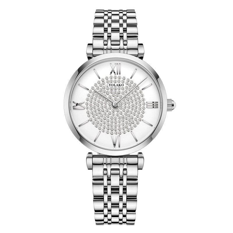 Relógio Feminino Diamante Elegance ® + Frete Grátis N22 Sloma Shop Prata 