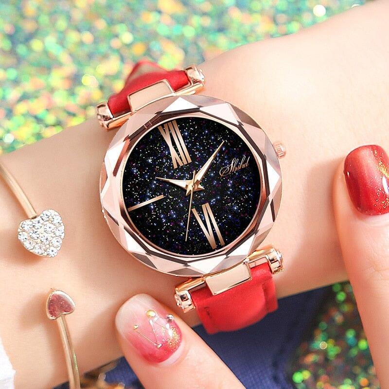 Relógio Feminino Universo ® + Frete Grátis N22 Sloma Shop Vermelho 